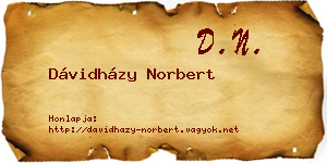 Dávidházy Norbert névjegykártya
