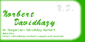 norbert davidhazy business card